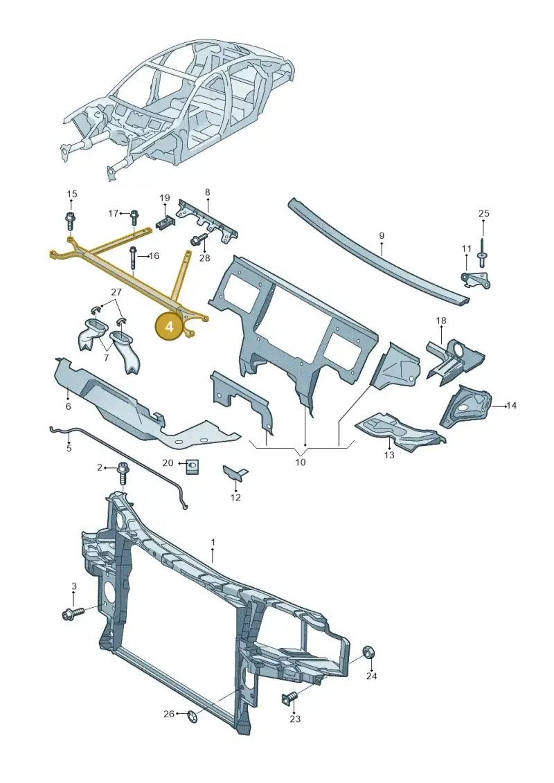 4E1805253F — Audi A8/S8/qu. lang    08> (2007-) diagram 291805000, position 4