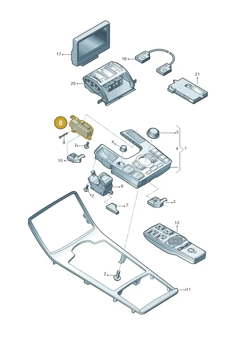 4E2905217C — Audi A8/S8/qu. lang (2003-2007) diagram 291919000, position 8
