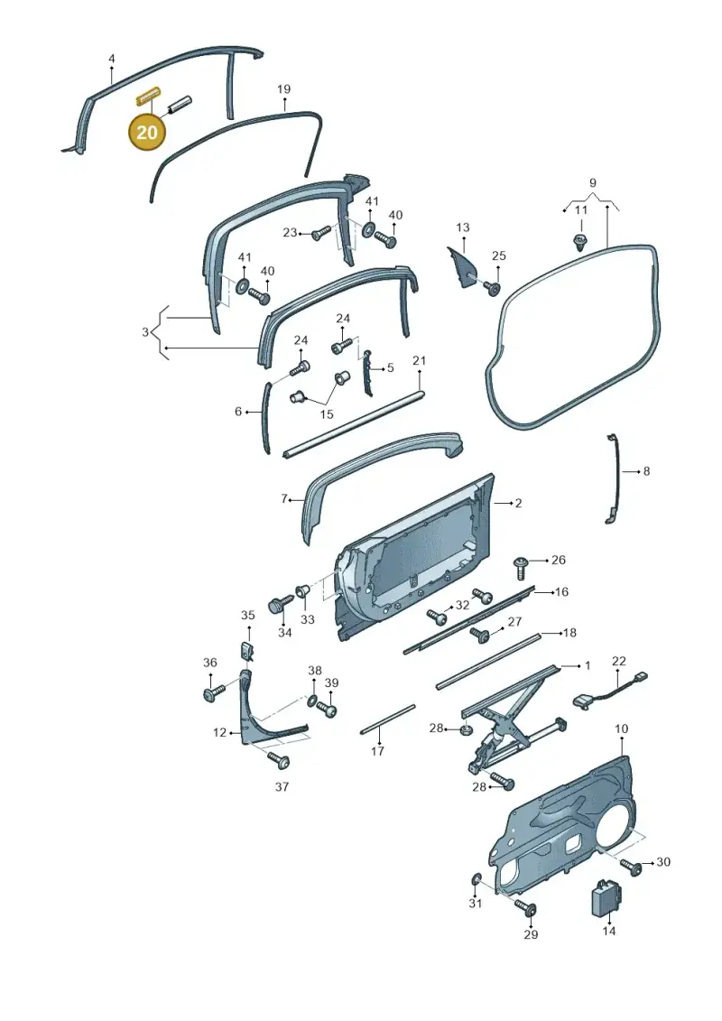 4E4837744A — Audi A8/S8/qu. lang    08> (2007-) diagram 291837350, position 20