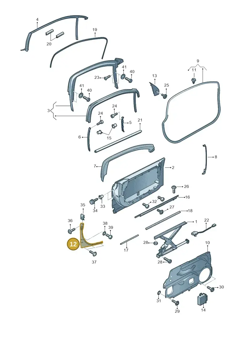 4E4837904GRU — Audi A8/S8/qu. lang    08> (2007-) diagram 291837350, position 12
