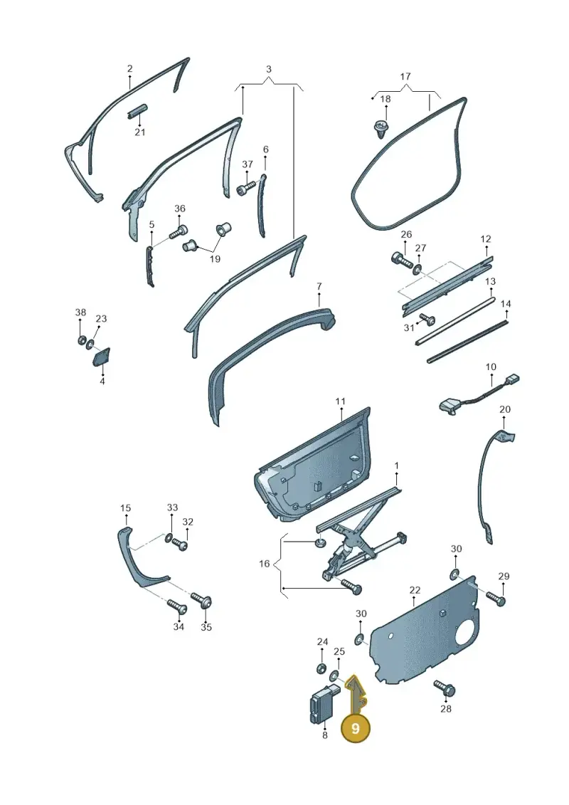 4E4919138 — Audi A8/S8/qu. lang    08> (2007-) diagram 291839350, position 9