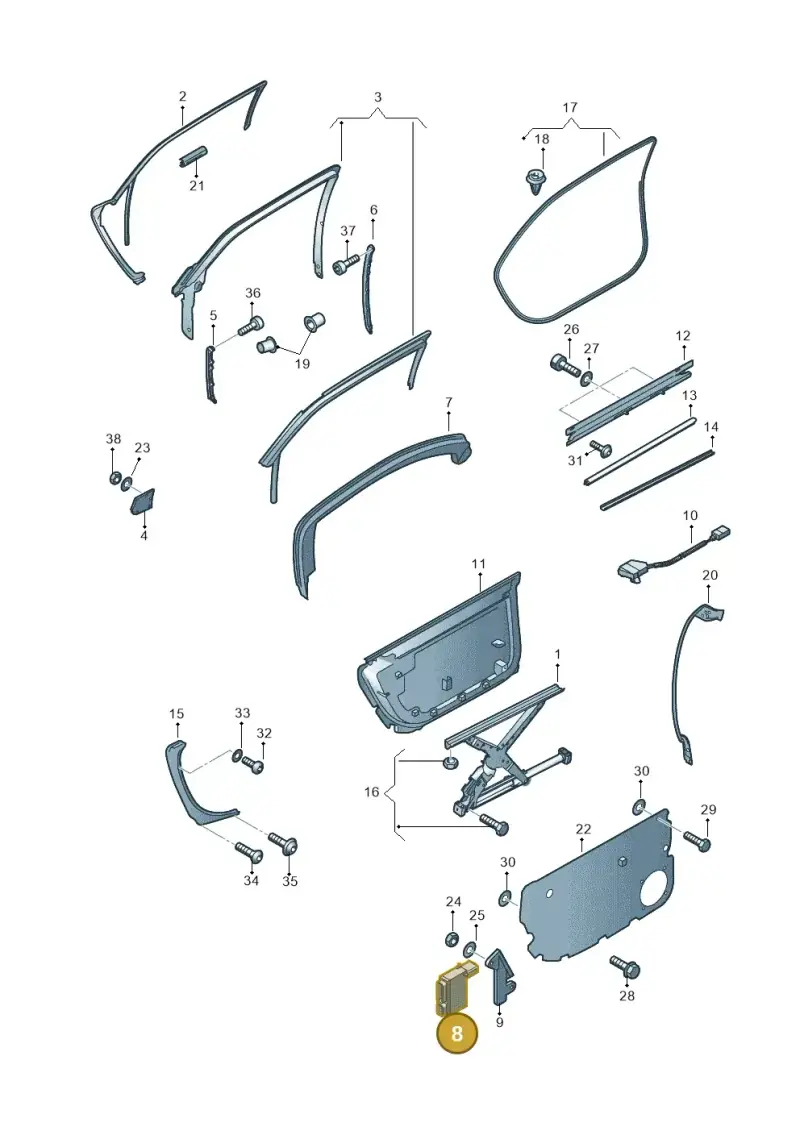 4E4959794 — Audi A8/S8/qu. lang    08> (2007-) diagram 291839350, position 8