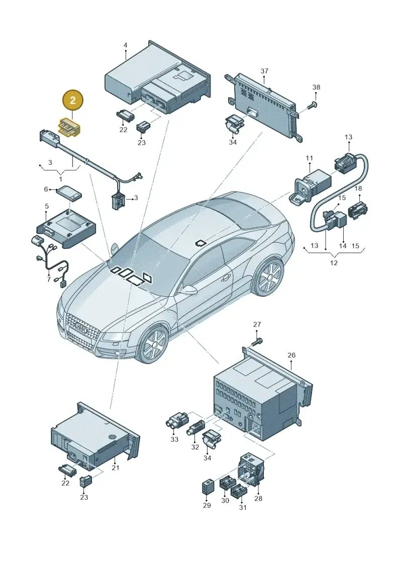 4F0035909 — Audi RS4 Av. qu. 4.2 (2012-2015) diagram 736035380, position 2