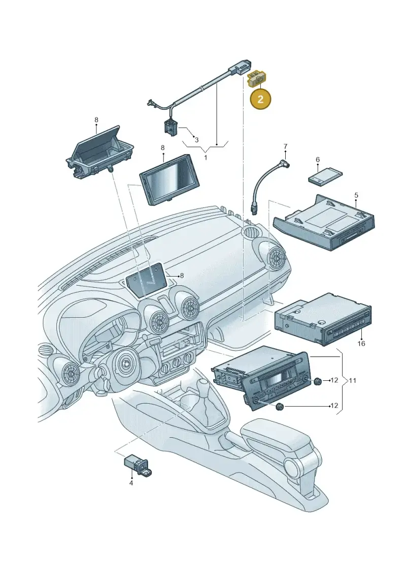 4F0035909 — Audi A1 Sportback (2014-2018) diagram 792035380, position 2