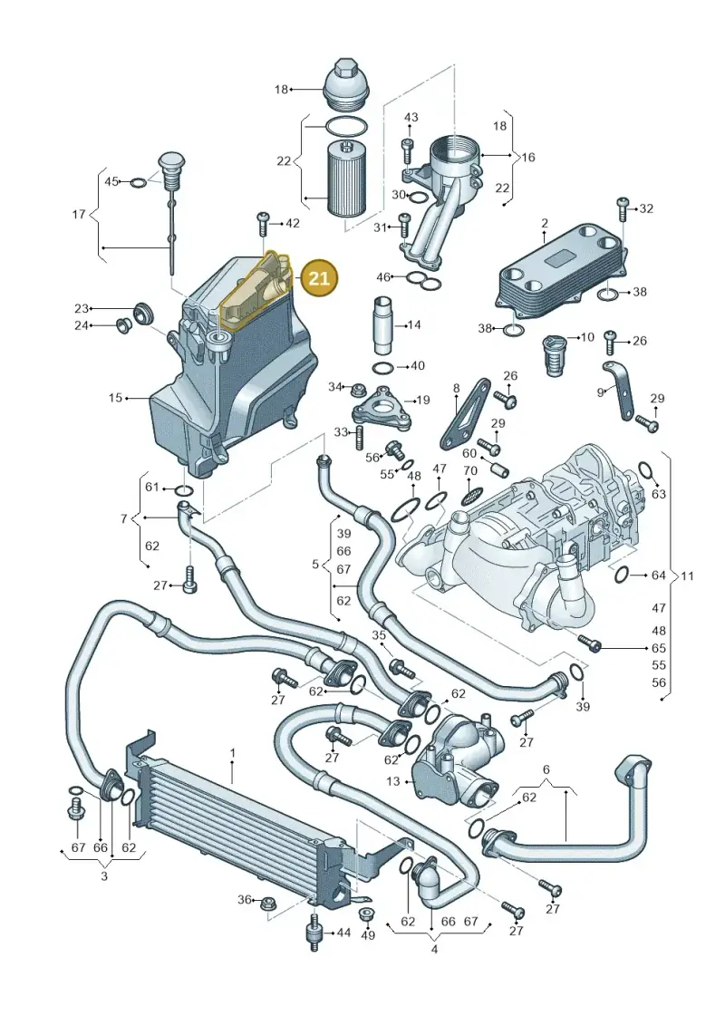 4F0115099A — Audi RS6 Avant qu.5.0 (2007-2010) diagram 641115000, position 21