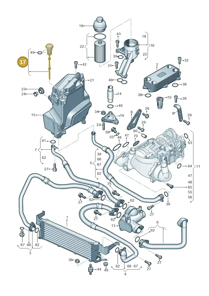 4F0115607A — Audi RS6 Avant qu.5.0 (2007-2010) diagram 641115000, position 17