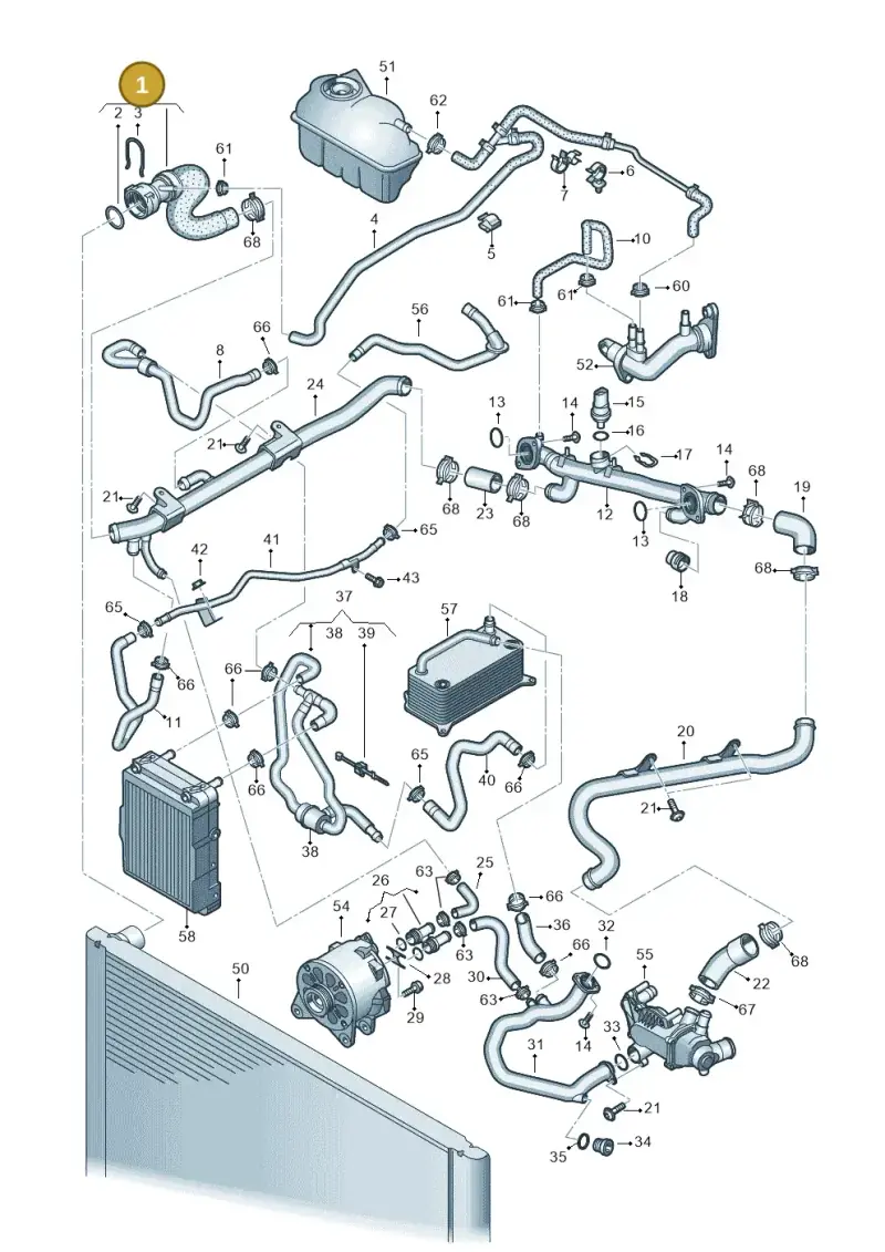 4F0121101E — Audi A6 2.7 TDI (2008-2011) diagram 448121610, position 1