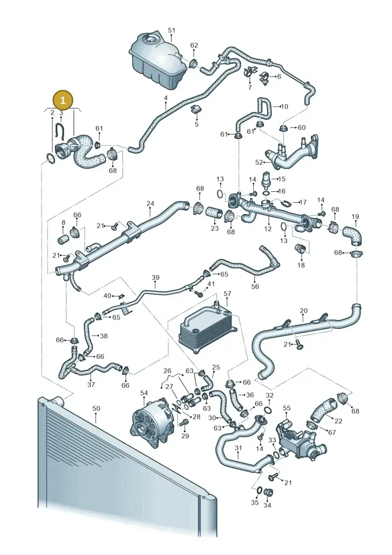 4F0121101E — Audi A6 2.7 TDI (2008-2011) diagram 448121600, position 1