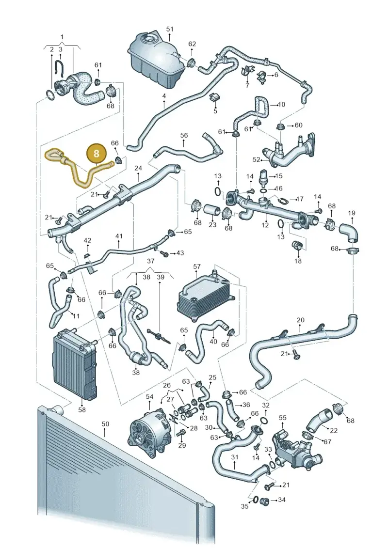 4F0121472E — Audi A6 2.7 TDI (2008-2011) diagram 448121610, position 8