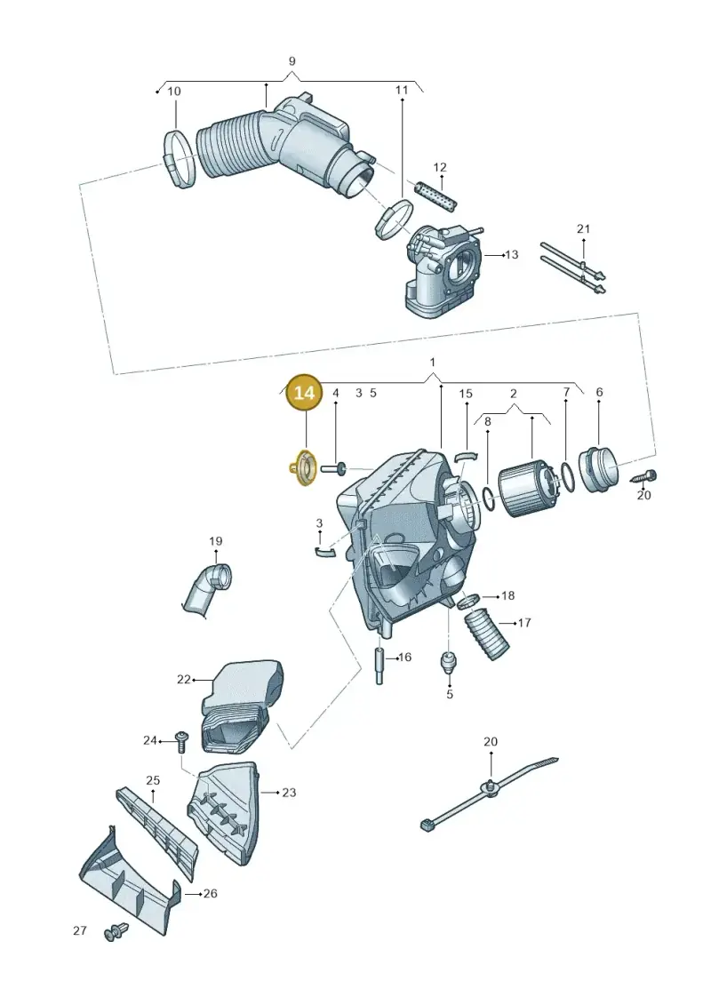4F0129669 — Audi A6 2.7 TDI (2008-2011) diagram 648133500, position 14