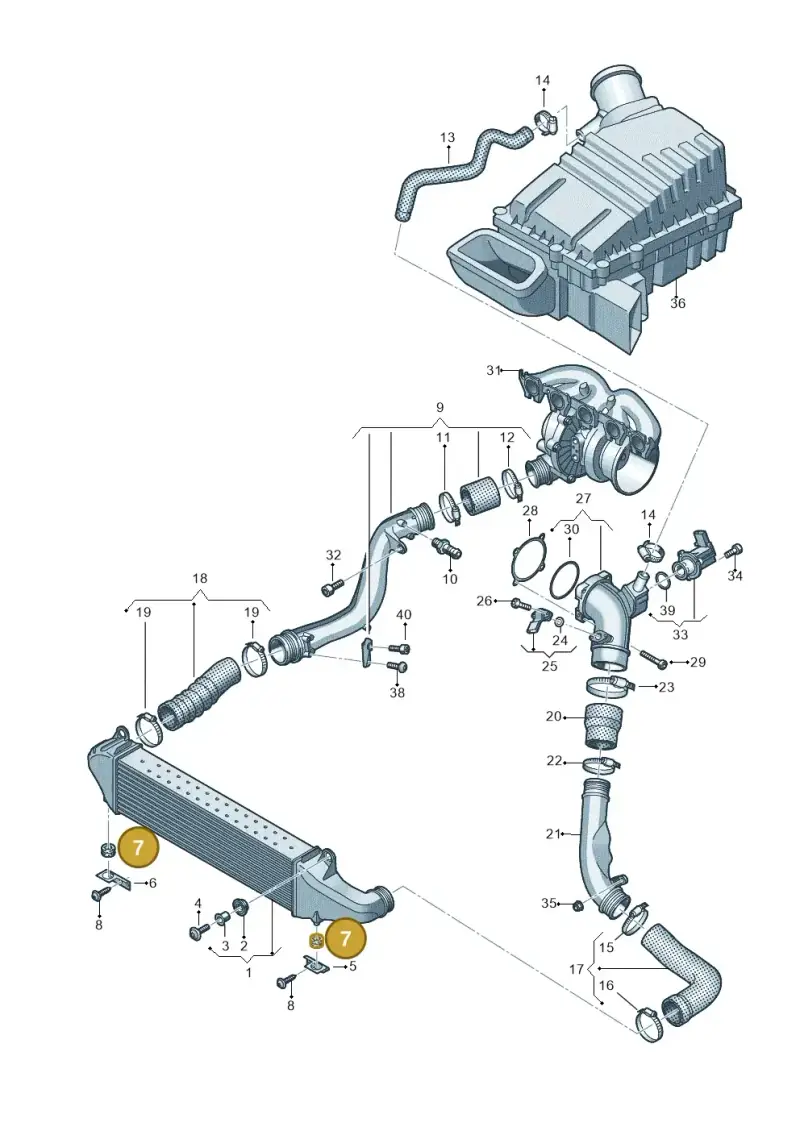 4F0129669E — Audi A3 Sportback (2019-2021) diagram 596145610, position 7