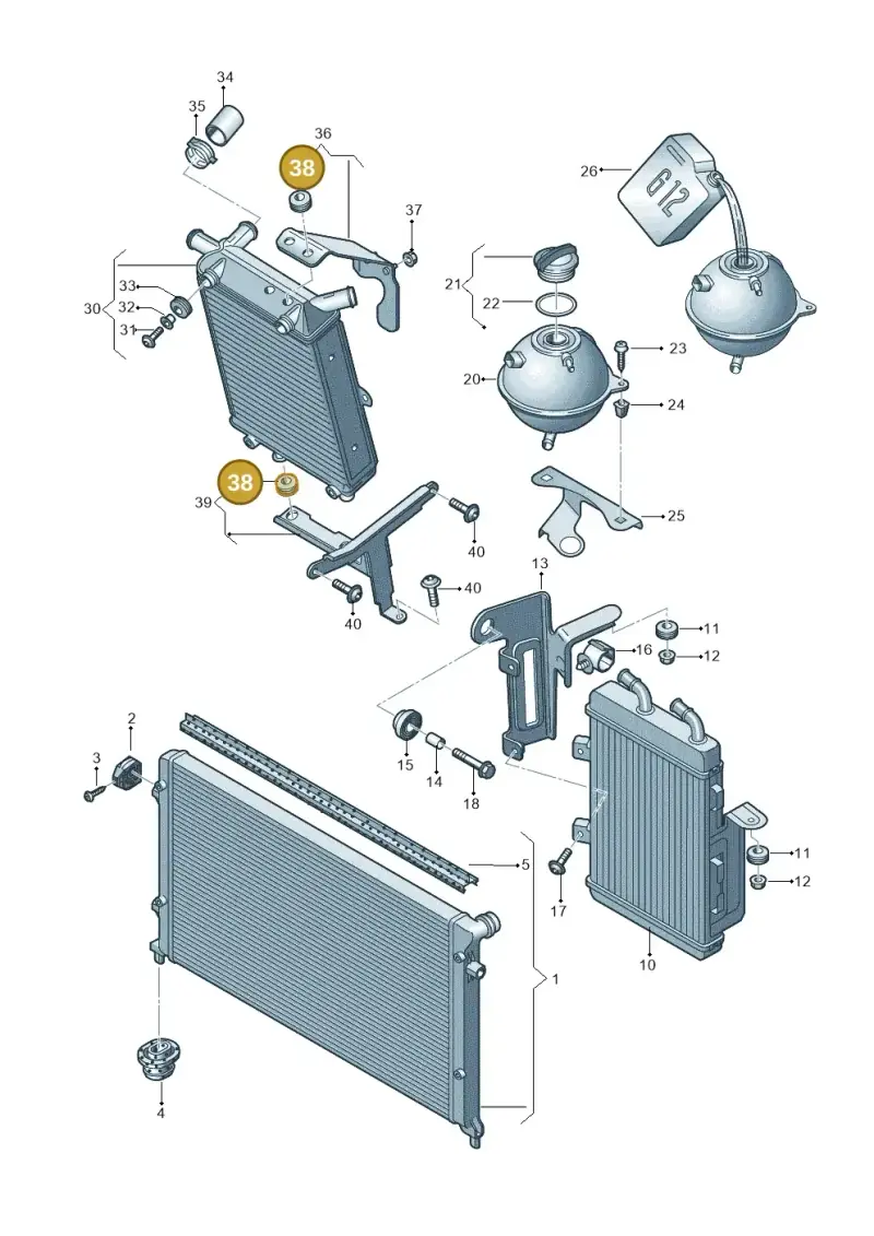 4F0129669E — Audi TTRS Plus Coupe (2009-2014) diagram 676121700, position 38