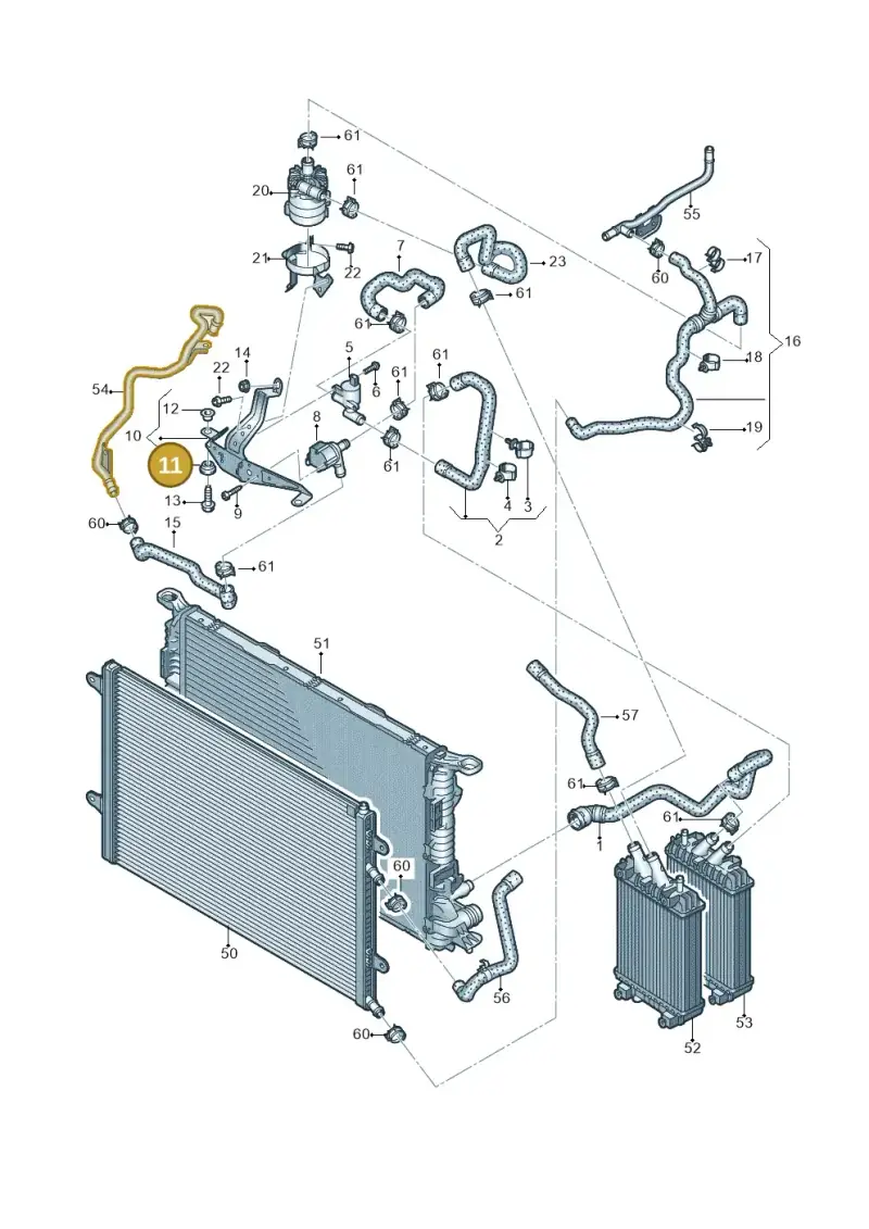 4F0129669F — Audi A8L qu. 3.0 TDI (2013-2018) diagram 696121530, position 11
