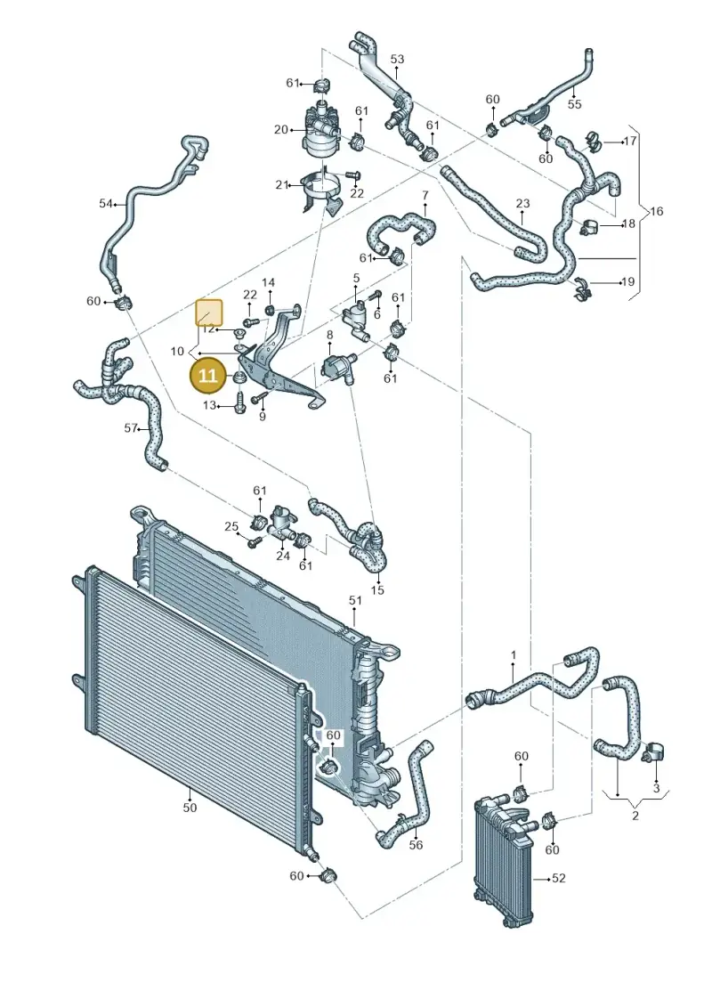 4F0129669F — Audi A8L qu. 3.0 TDI (2013-2018) diagram 696121550, position 11
