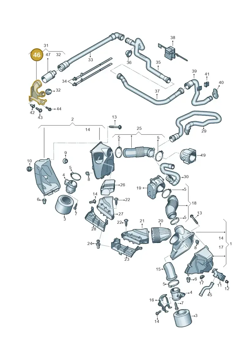 4F0129738 — Audi A6 2.7 TDI (2008-2011) diagram 448133900, position 46