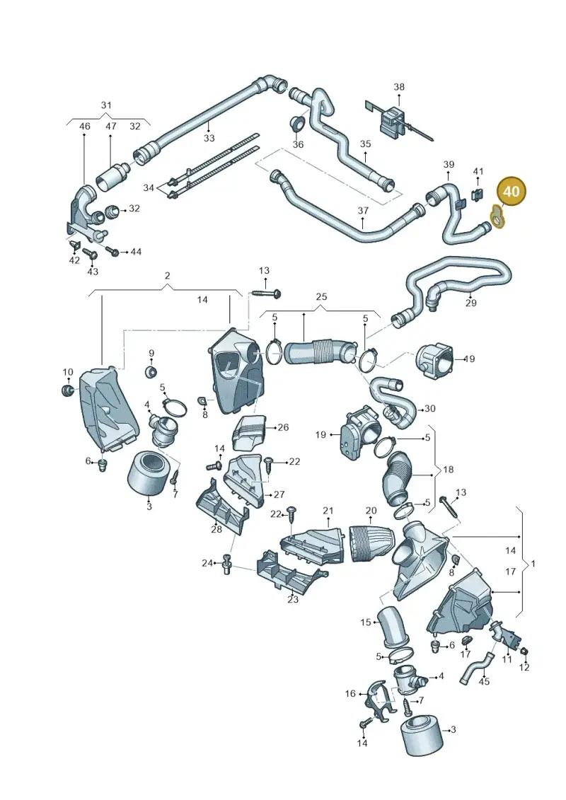 4F0129834 — Audi A6 2.7 TDI (2008-2011) diagram 448133900, position 40