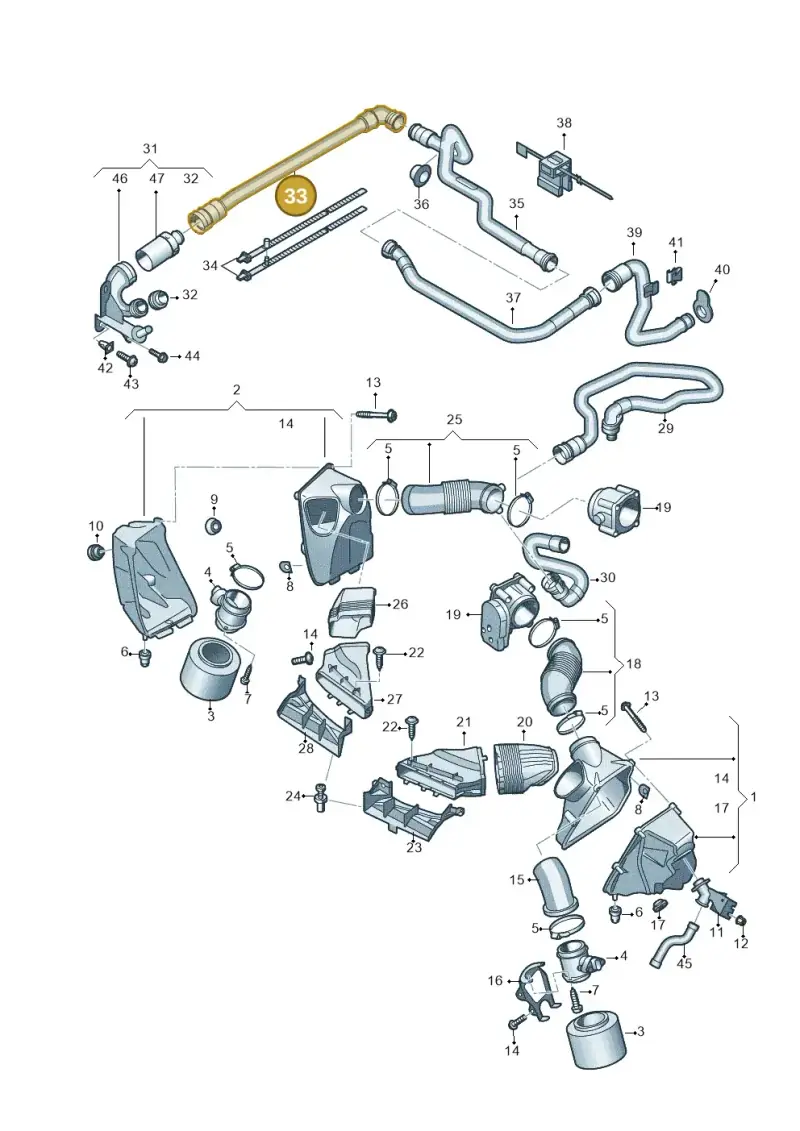 4F0129902 — Audi A6 2.7 TDI (2008-2011) diagram 448133900, position 33