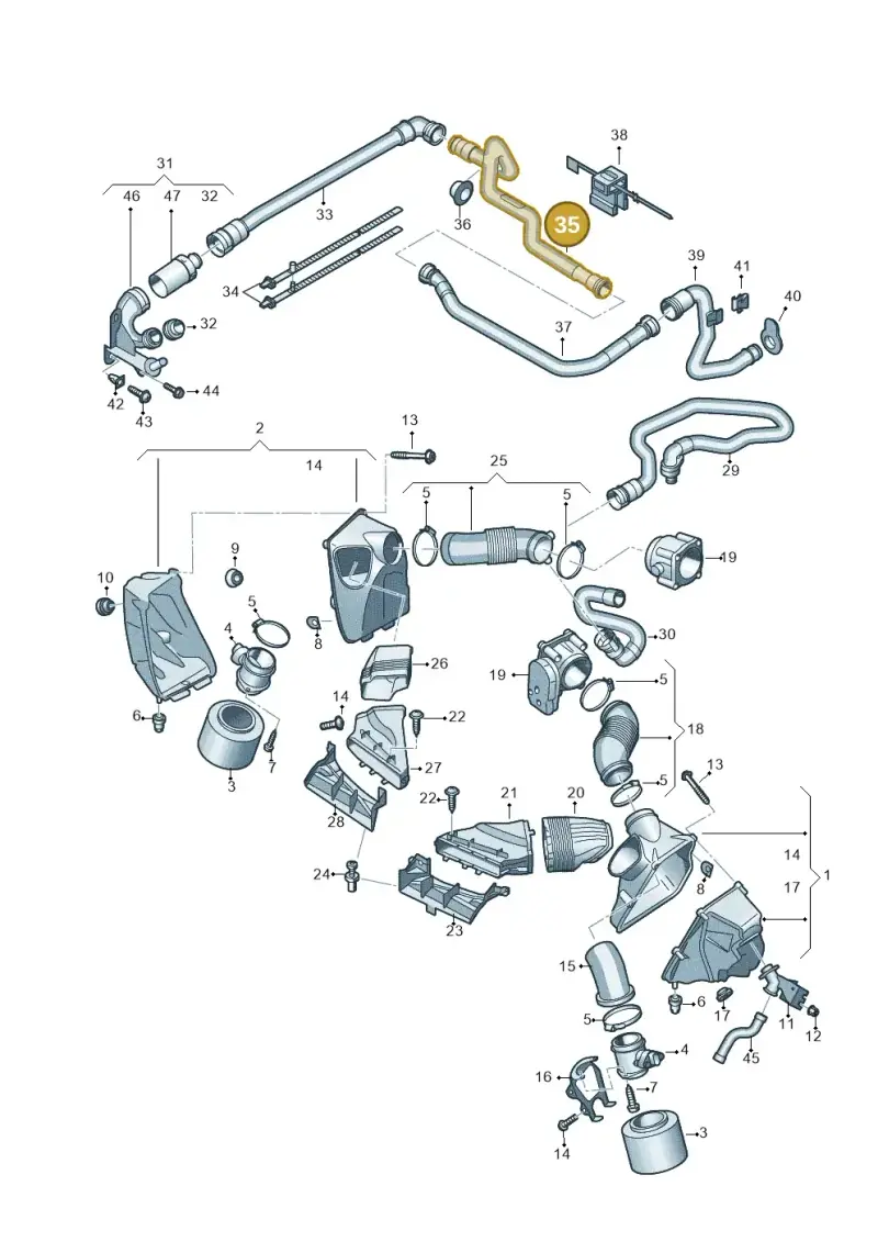4F0129910 — Audi A6 2.7 TDI (2008-2011) diagram 448133900, position 35