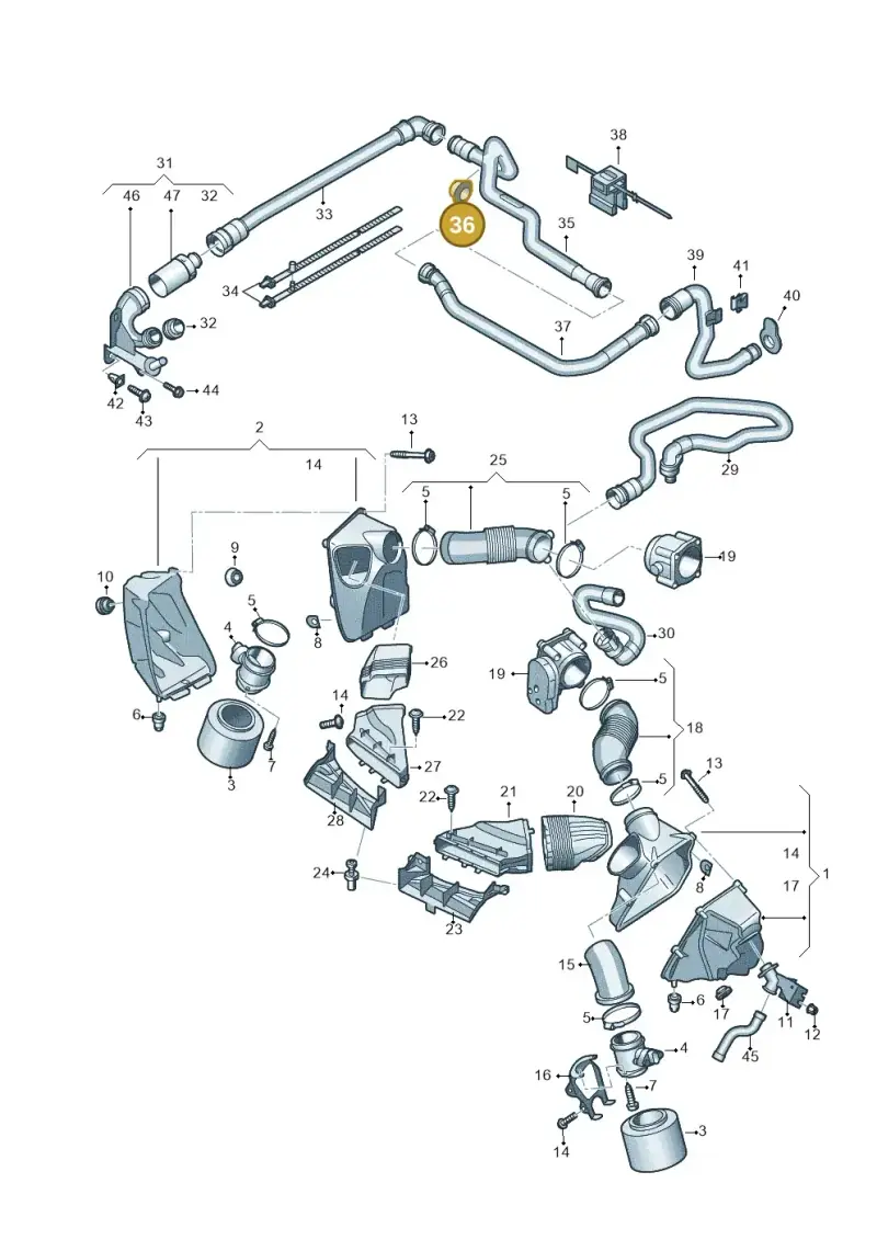 4F0129916B — Audi A6 2.7 TDI (2008-2011) diagram 448133900, position 36