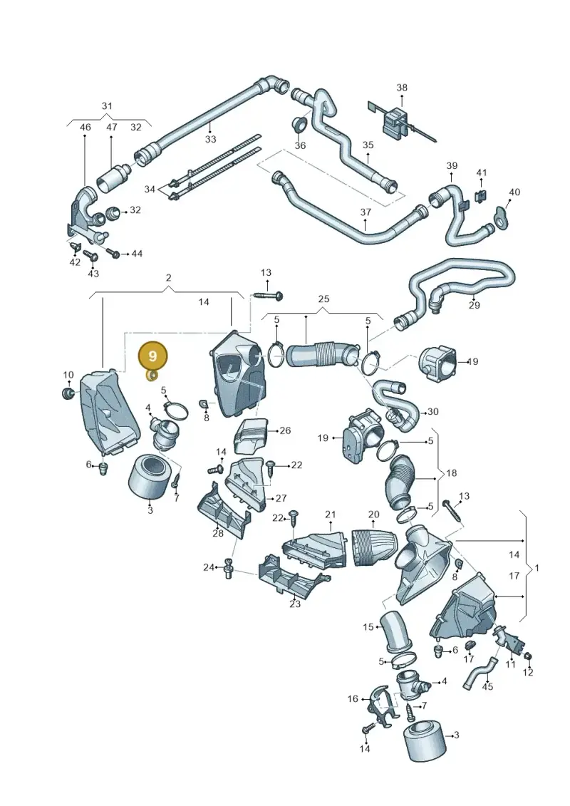 4F0129916C — Audi A6 2.7 TDI (2008-2011) diagram 448133900, position 9