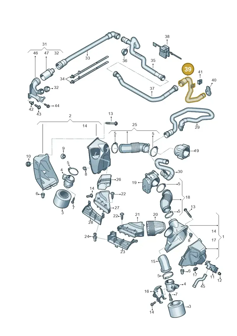 4F0129924 — Audi A6 2.7 TDI (2008-2011) diagram 448133900, position 39