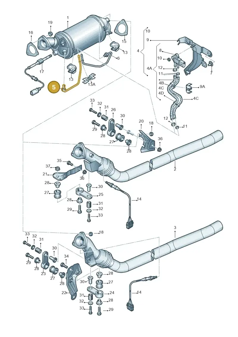 4F0131583B — Audi A6/S6/Avant/qu.   05> (2004-) diagram 454253570, position 5