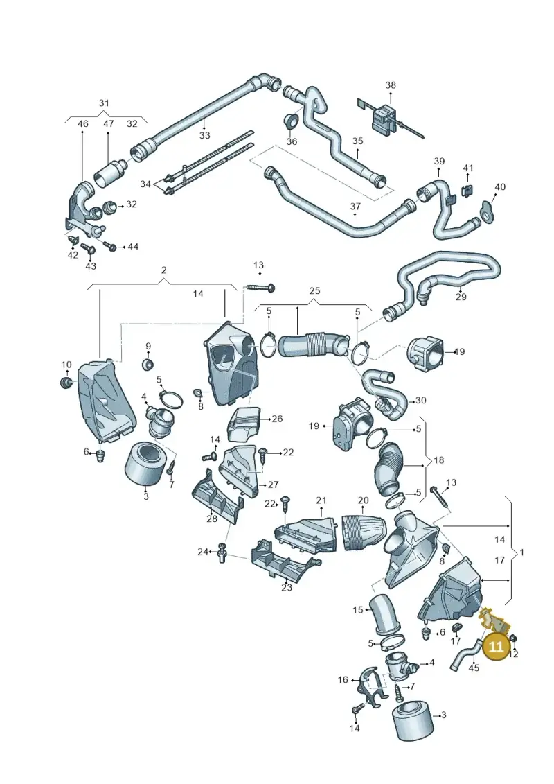 4F0133425C — Audi A6 2.7 TDI (2008-2011) diagram 448133900, position 11