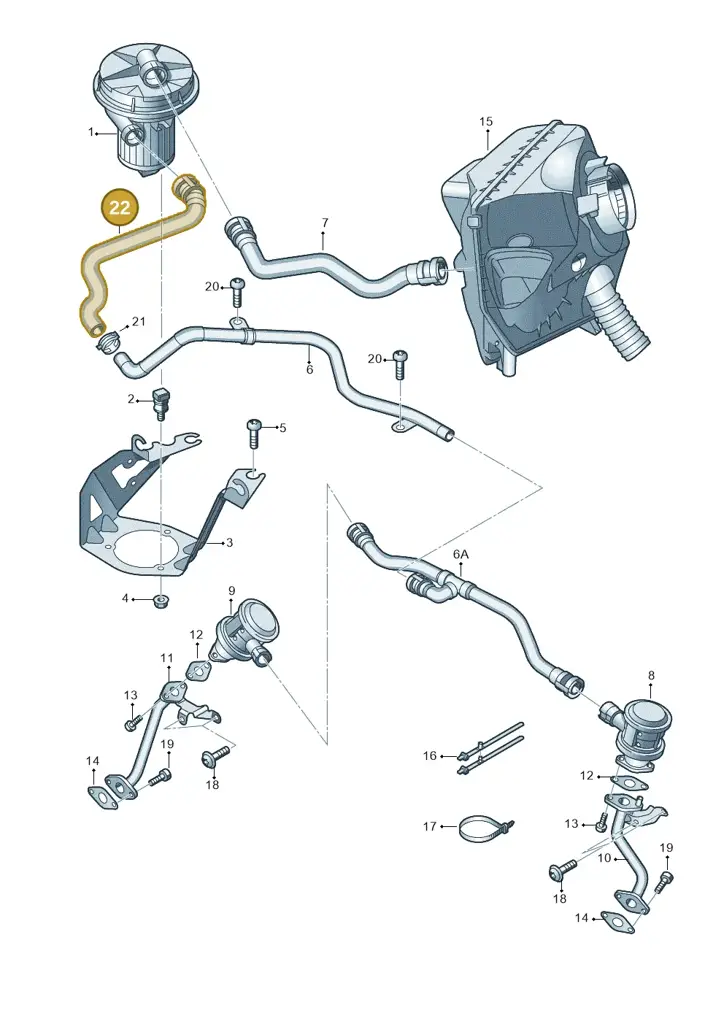 4F0133817M — Audi A6 2.7 TDI (2008-2011) diagram 603131150, position 22