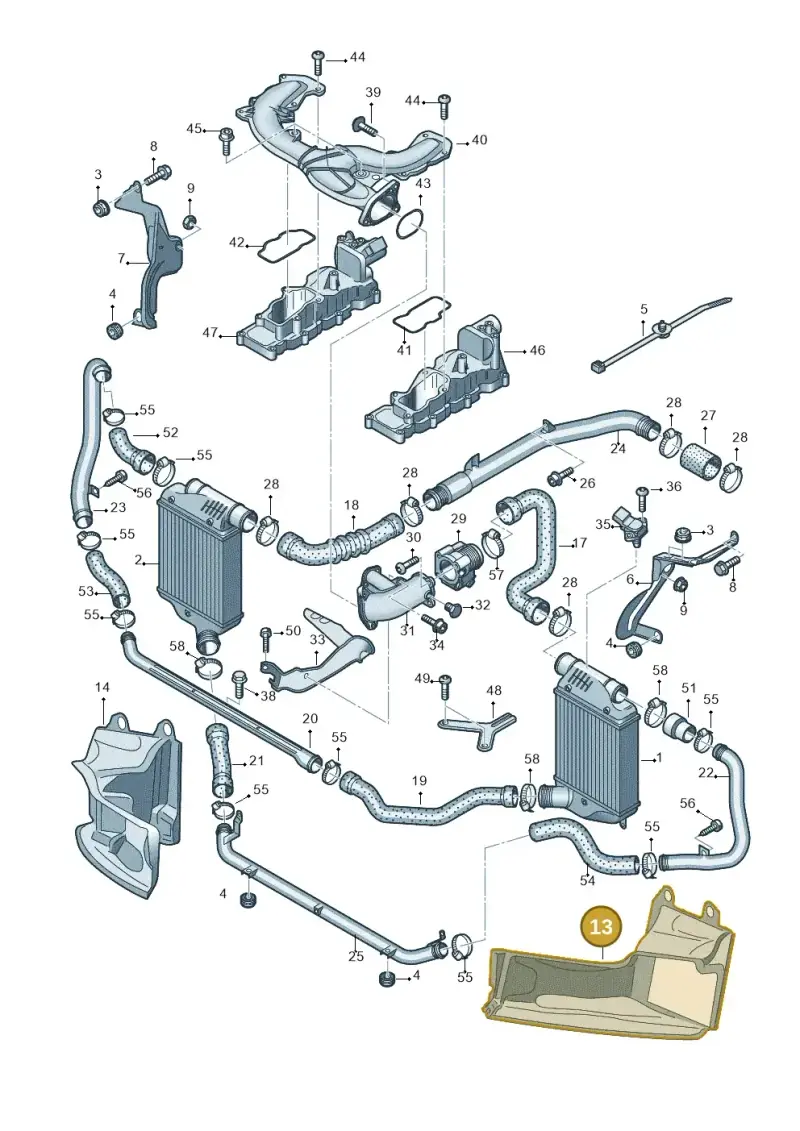 4F0145333G — Audi A6 2.7 TDI (2008-2011) diagram 448145450, position 13