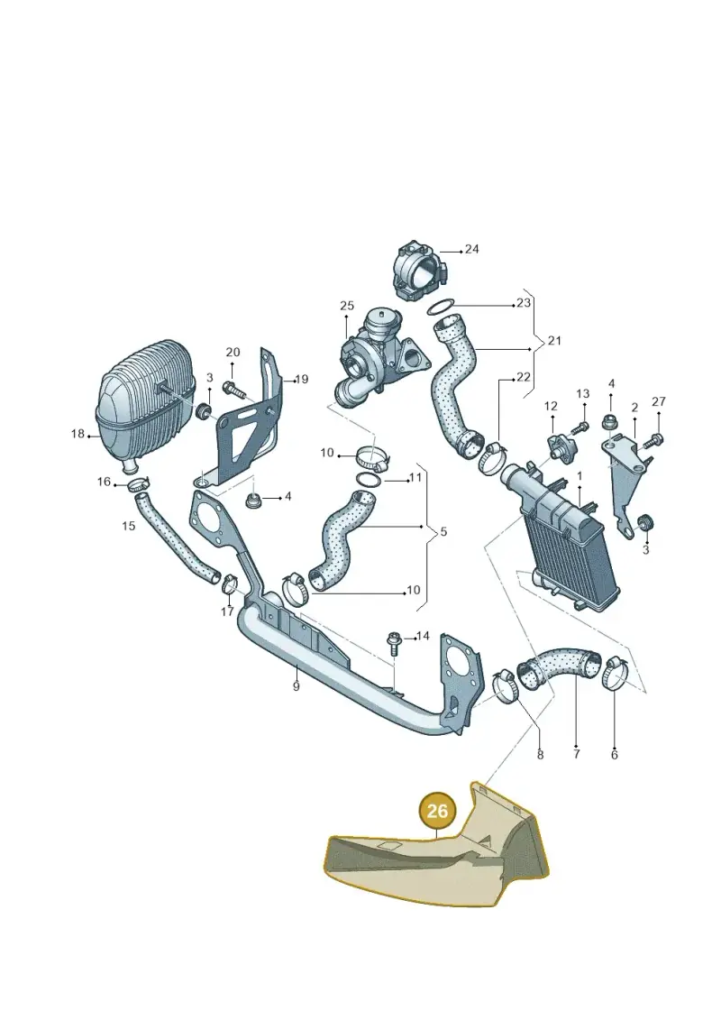4F0145333M — Audi A6 2.7 TDI (2008-2011) diagram 454145830, position 26