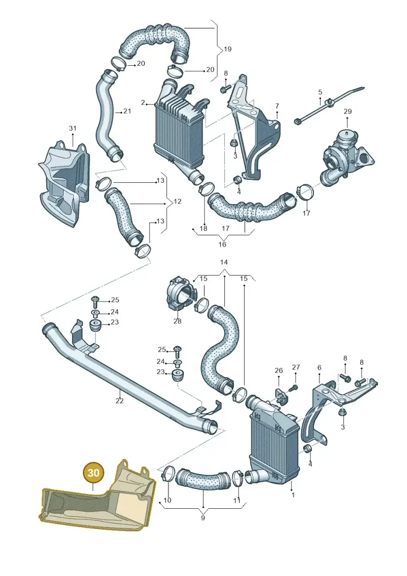 4F0145333M — Audi A6 2.7 TDI (2008-2011) diagram 648145600, position 30