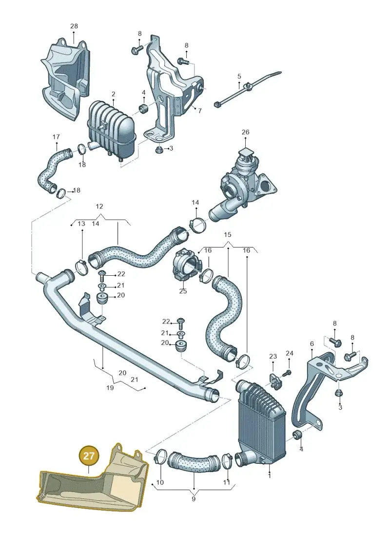 4F0145333M — Audi A6 2.7 TDI (2008-2011) diagram 648145650, position 27