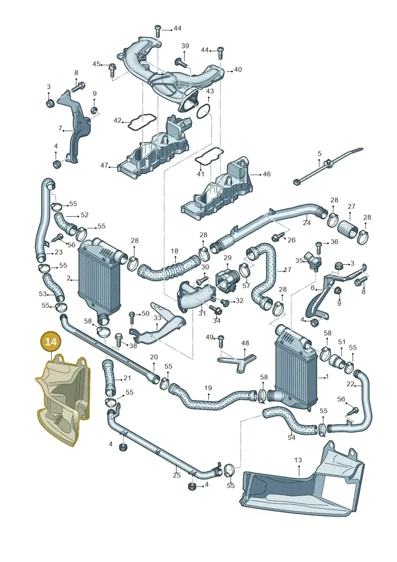 4F0145334M — Audi A6 2.7 TDI (2008-2011) diagram 448145450, position 14