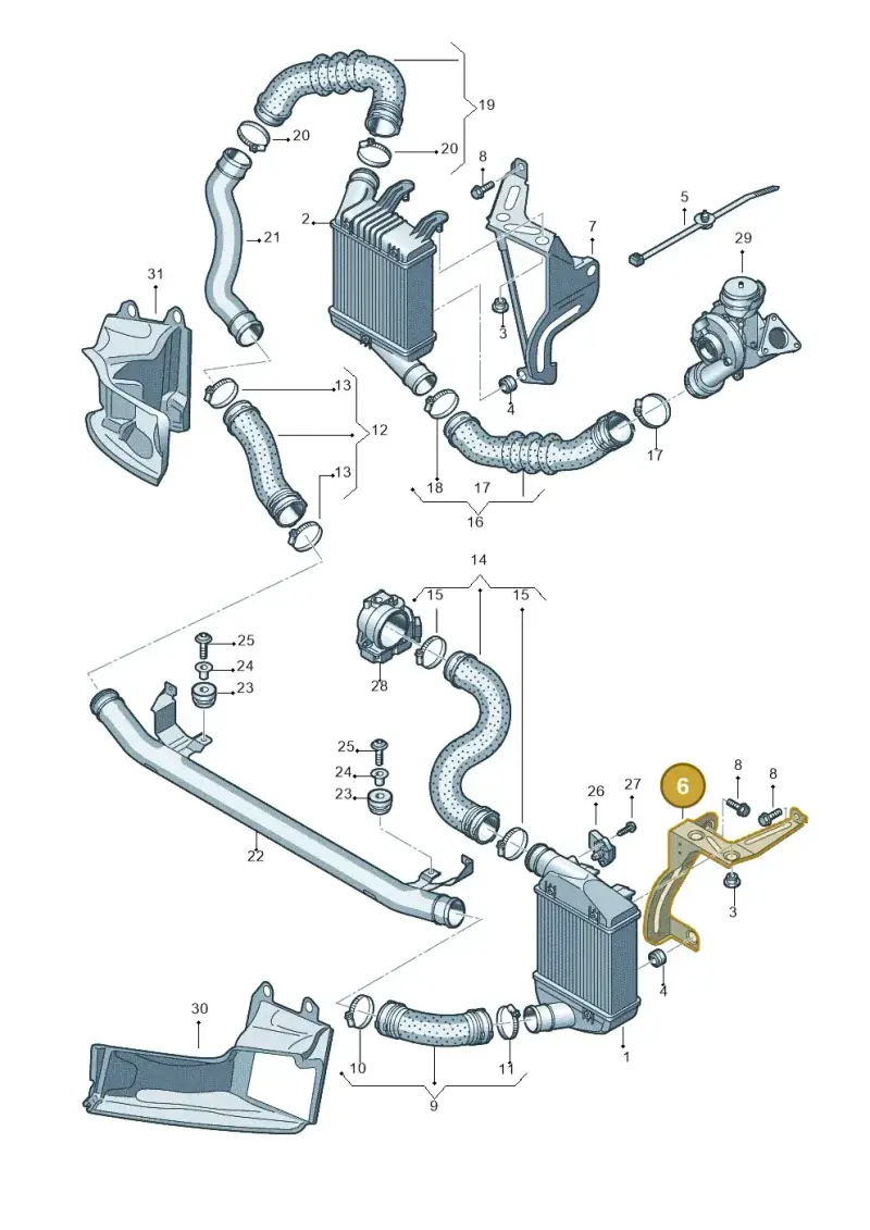 4F0145813F — Audi A6 2.7 TDI (2008-2011) diagram 648145600, position 6