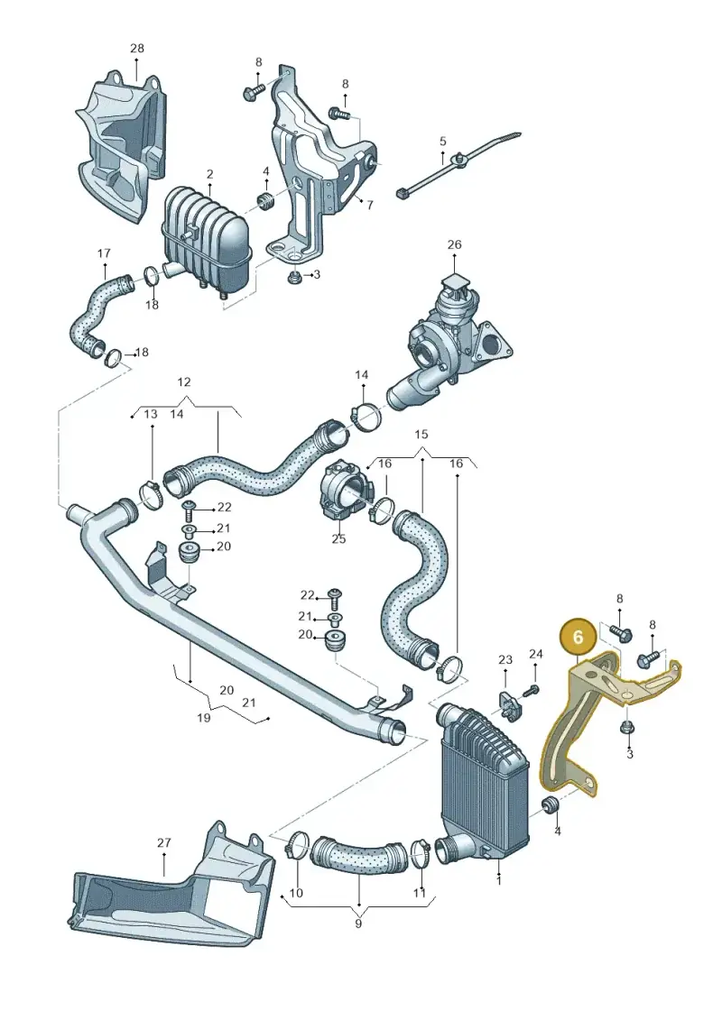 4F0145813F — Audi A6 2.7 TDI (2008-2011) diagram 648145650, position 6