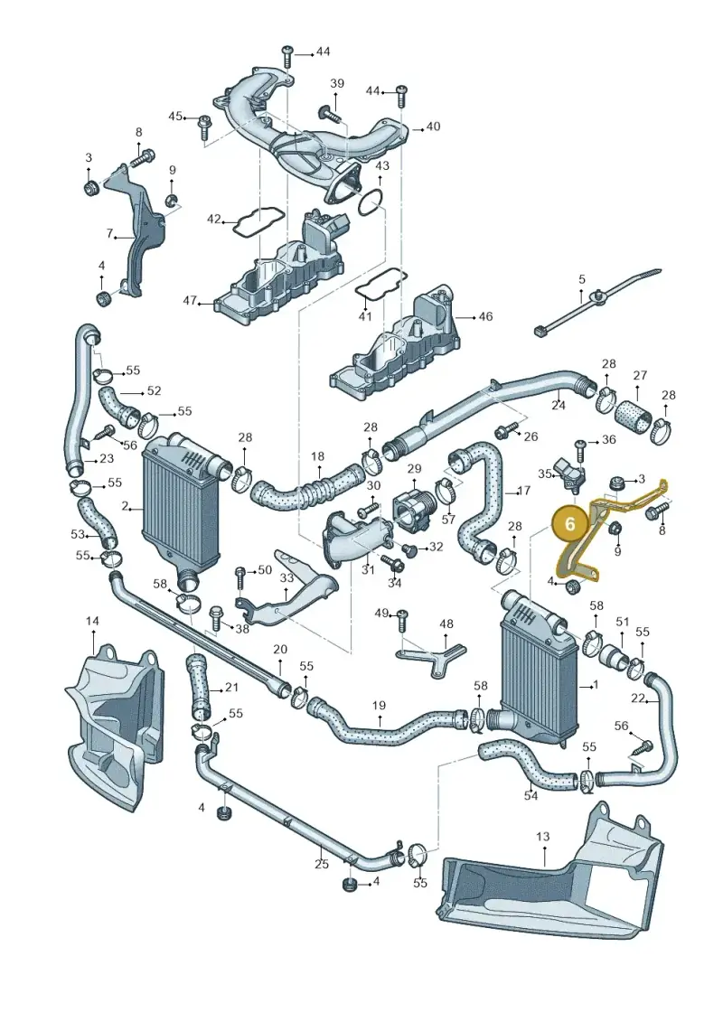 4F0145813F — Audi A6 2.7 TDI (2008-2011) diagram 448145450, position 6