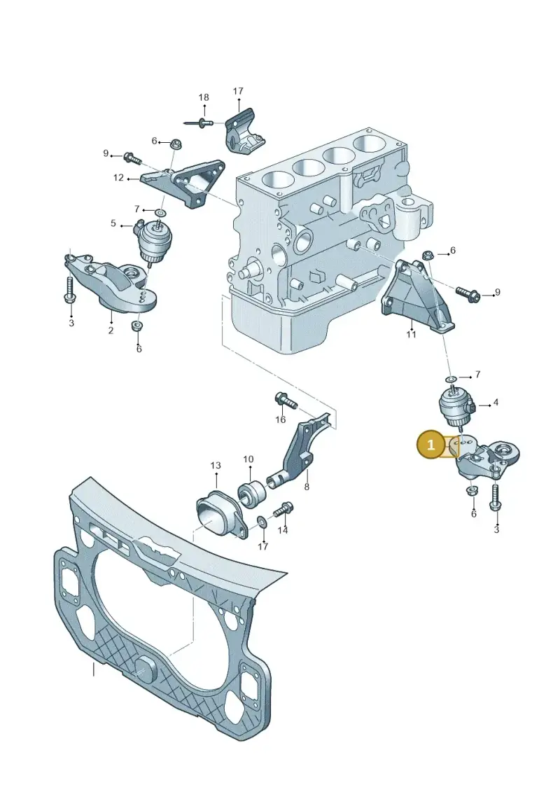 4F0199351AG — Audi A6 2.7 TDI (2008-2011) diagram 448199000, position 1