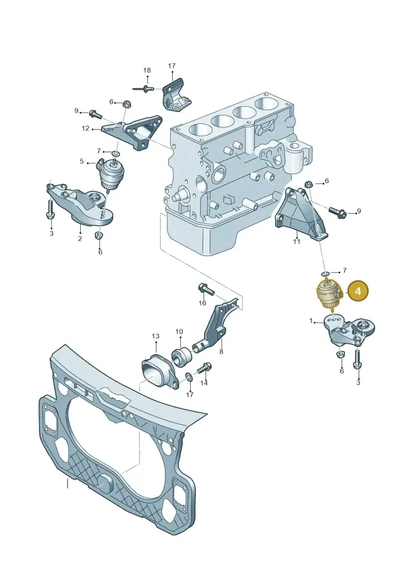 4F0199379BK — Audi A6 2.7 TDI (2008-2011) diagram 448199000, position 4