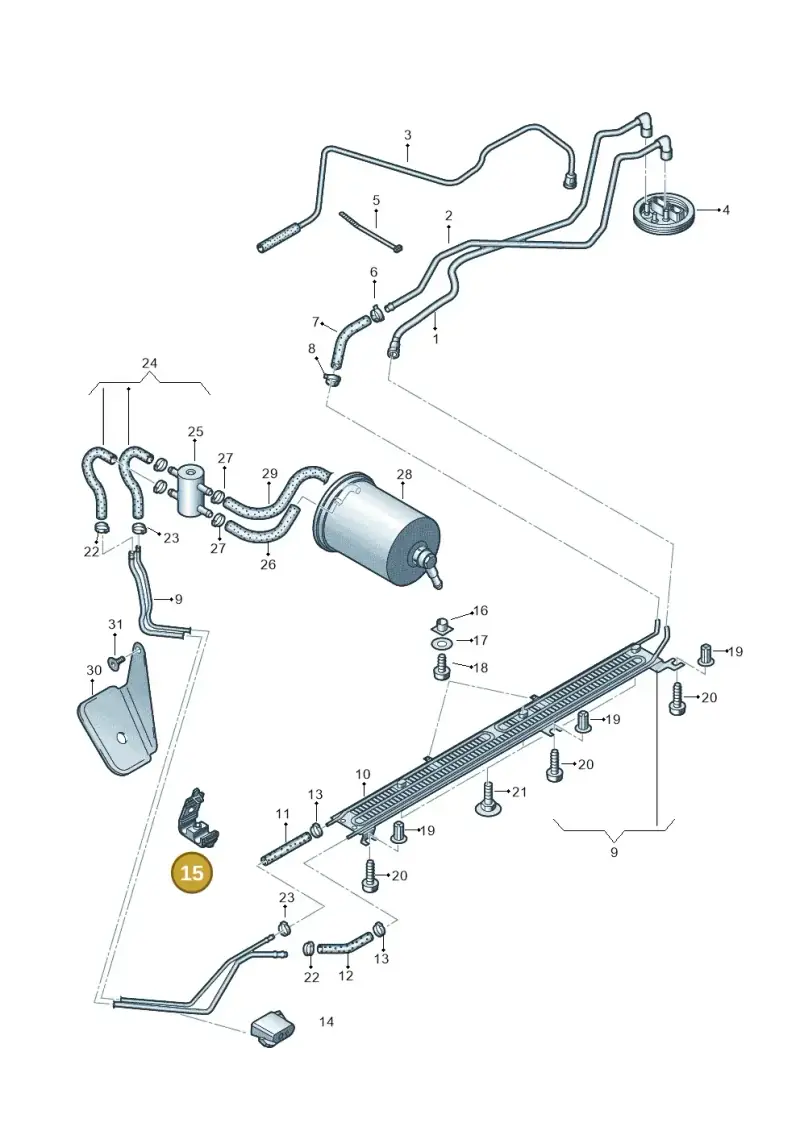 4F0201190A — Audi A4/S4 Cabrio./qu. 07> (2006-) diagram 454201250, position 15
