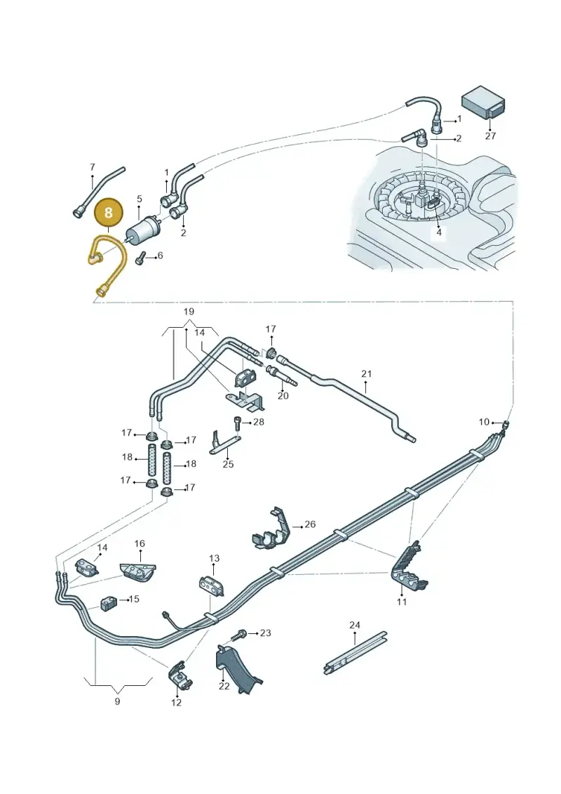 4F0201218G — Audi RS6 Avant qu.5.0 (2007-2010) diagram 641201200, position 8