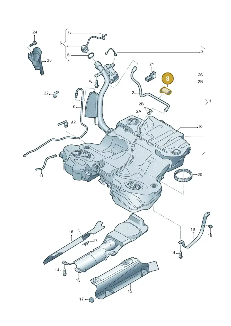 4F0201245 — Audi A6 2.7 TDI (2008-2011) diagram 448201100, position 8