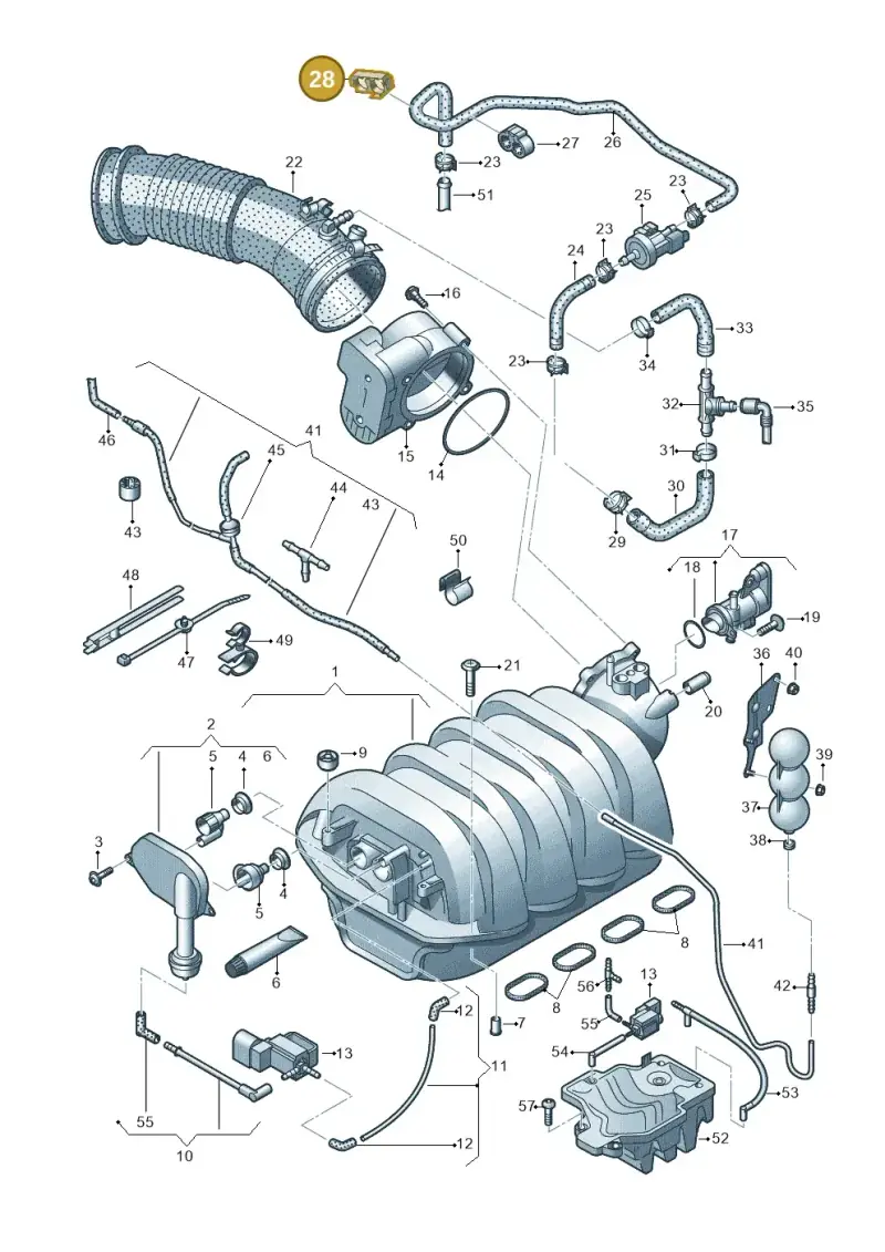 4F0201449K — Audi A6 2.7 TDI (2008-2011) diagram 620133830, position 28