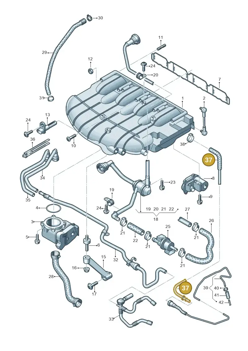 4F0201934N — Audi A6 2.7 TDI (2008-2011) diagram 412133420, position 37