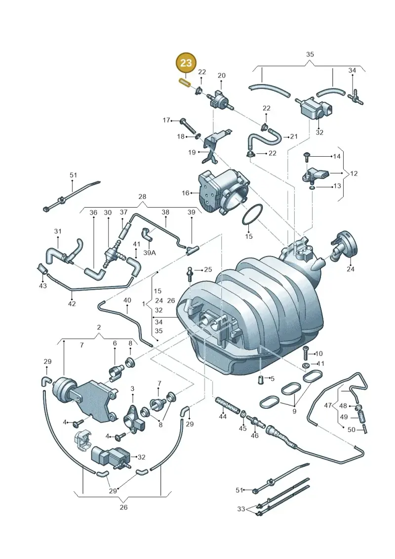 4F0201994AH — Audi A6 2.7 TDI (2008-2011) diagram 448133710, position 23