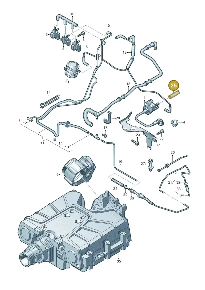4F0201994BD — Audi A6 2.7 TDI (2008-2011) diagram 648133520, position 25