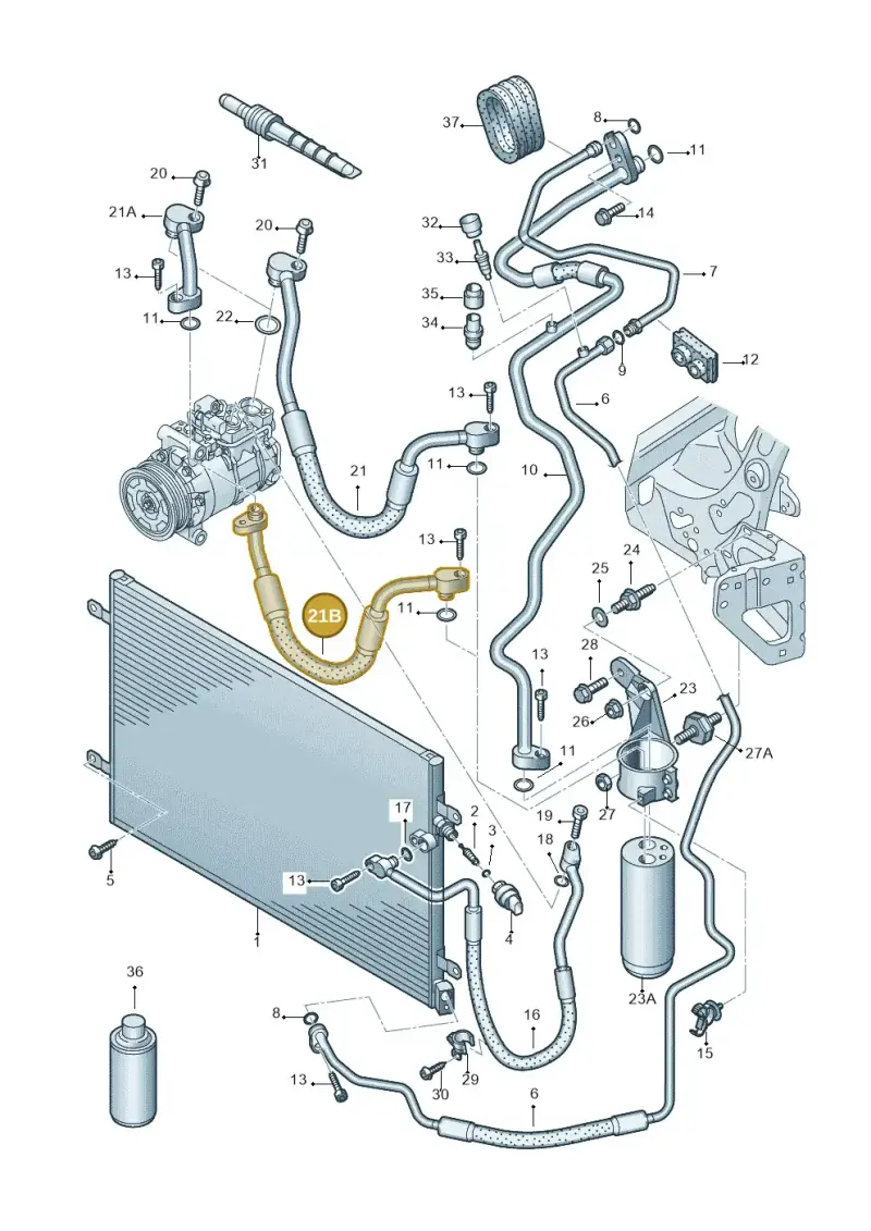 4F0260707AC — Audi A6 2.7 TDI (2008-2011) diagram 448260400, position 21B