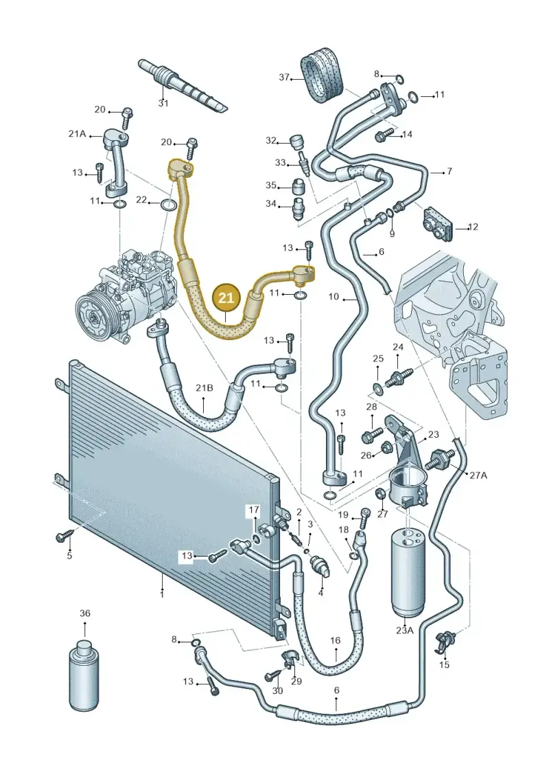 4F0260707AH — Audi A6 2.7 TDI (2008-2011) diagram 448260400, position 21