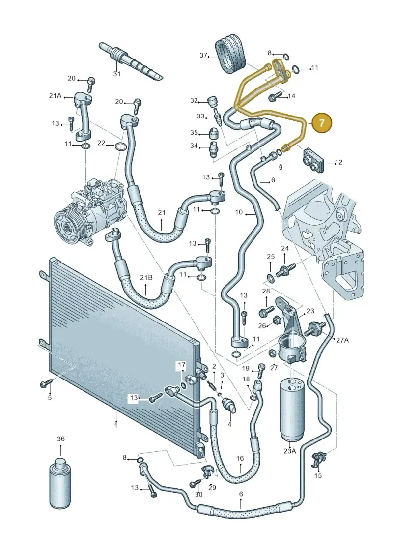 4F0260709A — Audi A6 2.7 TDI (2008-2011) diagram 448260400, position 7