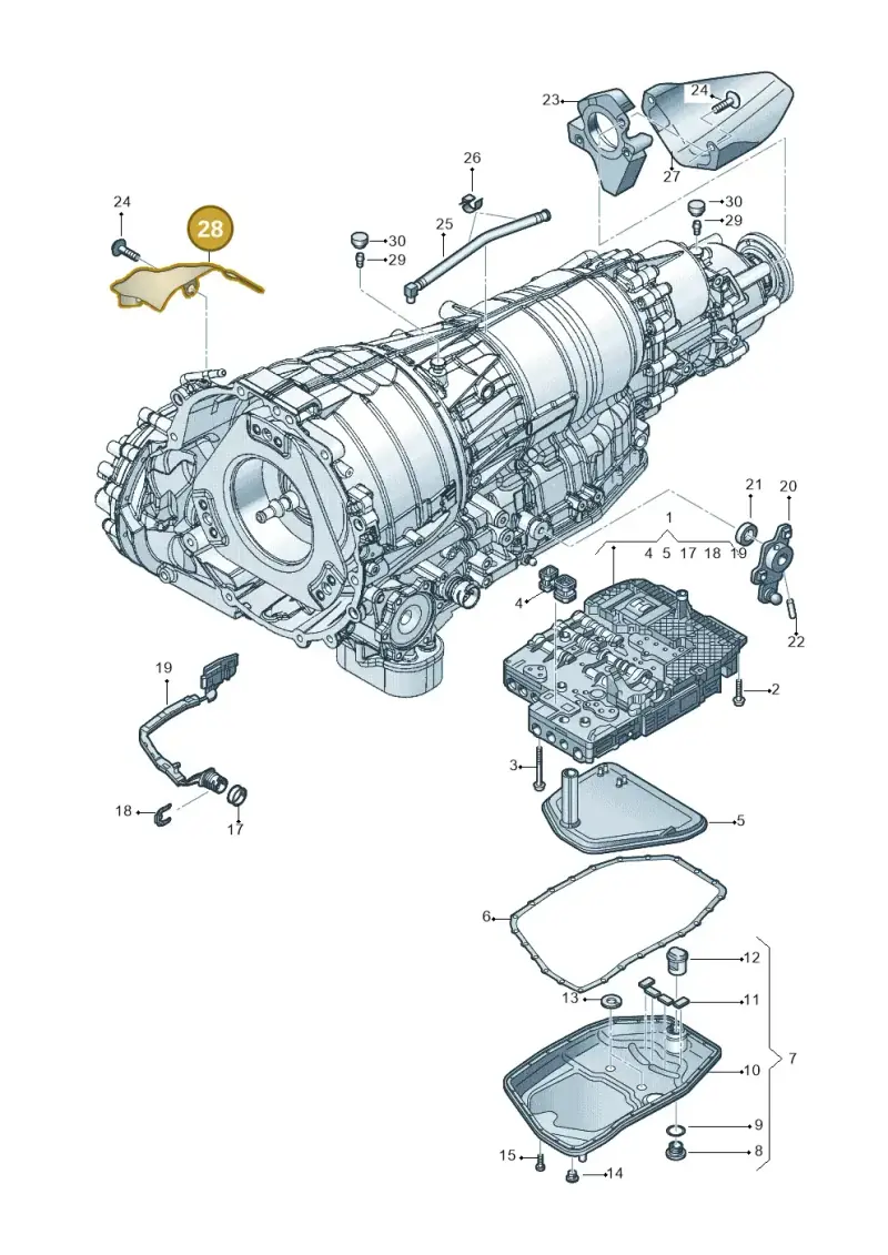 4F0301325 — Audi A6 2.7 TDI (2008-2011) diagram 291325800, position 28