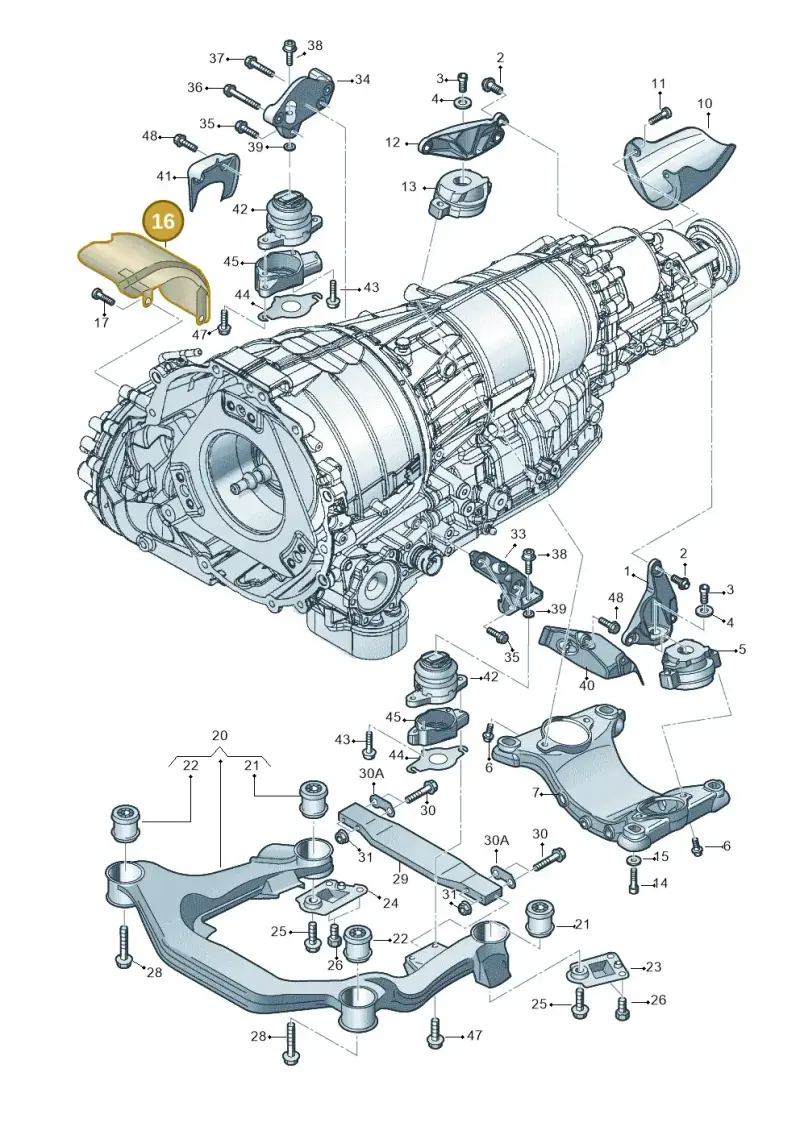 4F0301325 — Audi A8/S8/qu. lang    08> (2007-) diagram 291399820, position 16